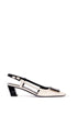 belle vivier two-tone patent leather sling