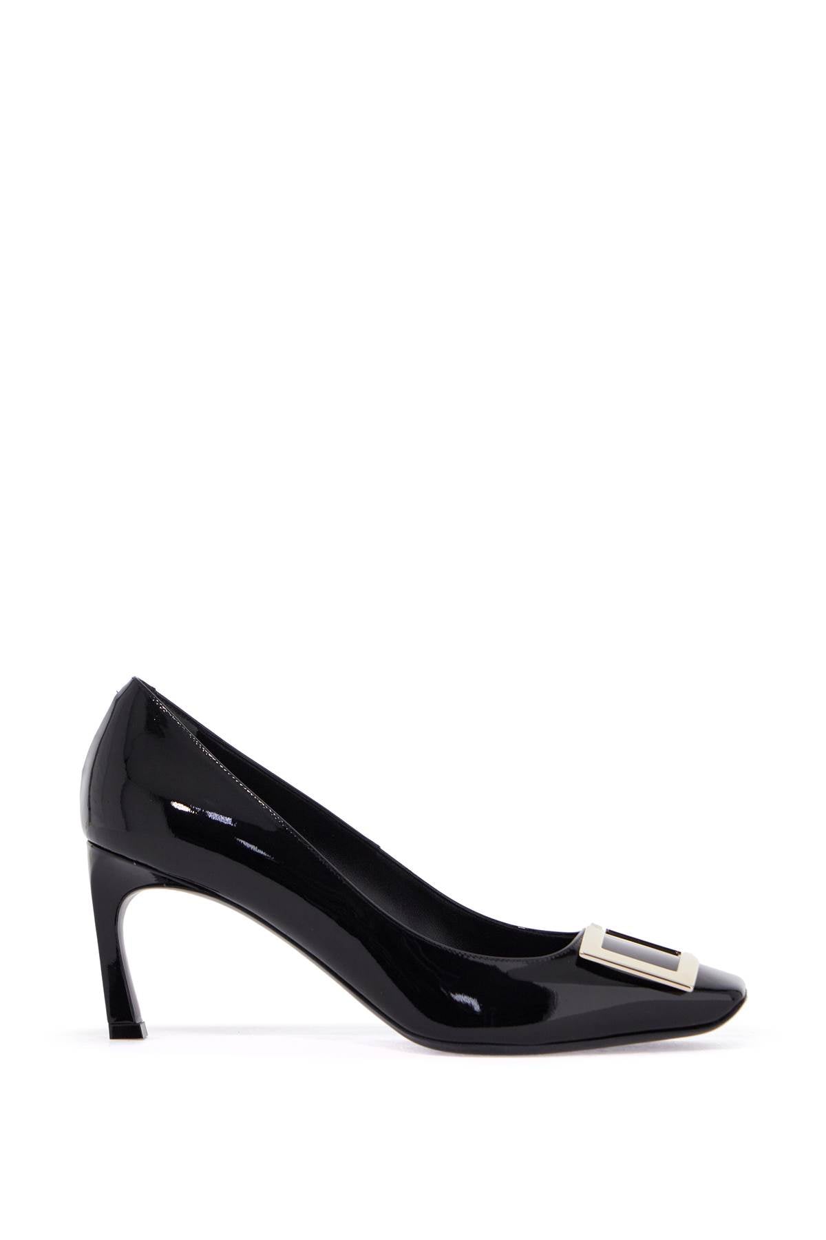 belle vivier t.70 black calfskin pumps with metal buckle