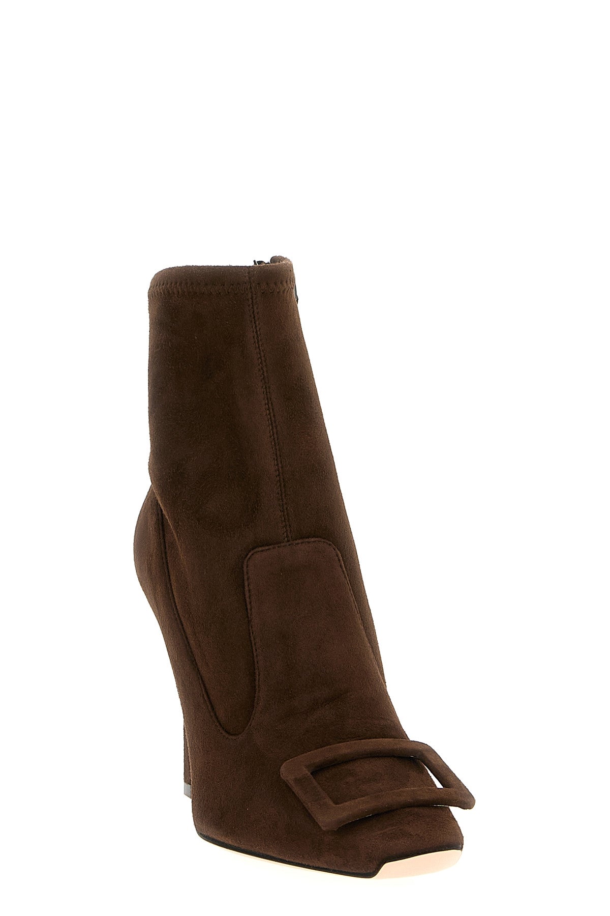 trompette stretch suede ankle boots