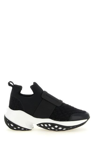 viv run sneakers in embroidered and perforated mesh