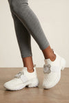 viv run sneakers in quilted mesh and scuba-effect fabric