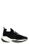 viv run sneakers in quilted mesh and scuba-effect fabric