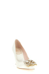 efflorescence pointed satin pumps