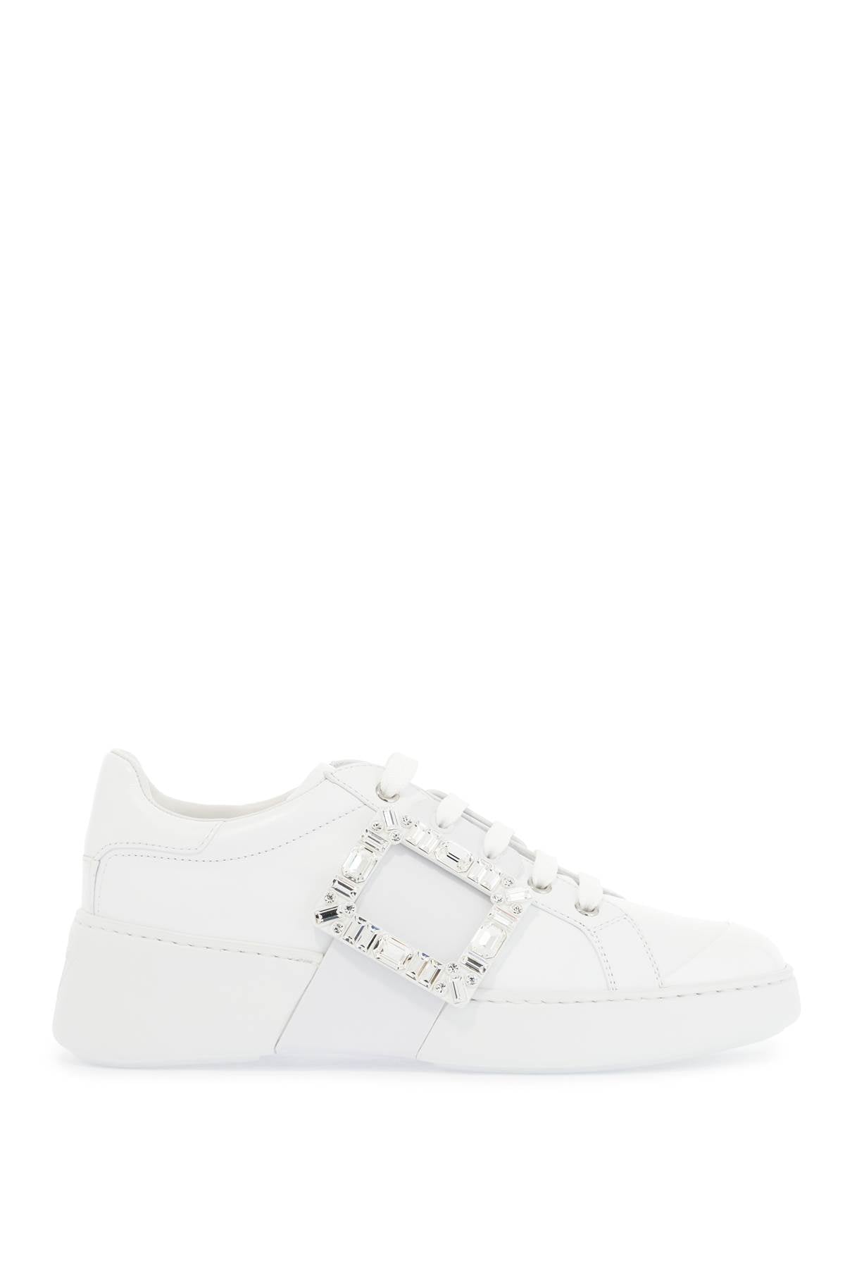 white leather sneakers viv skate with rhinestones