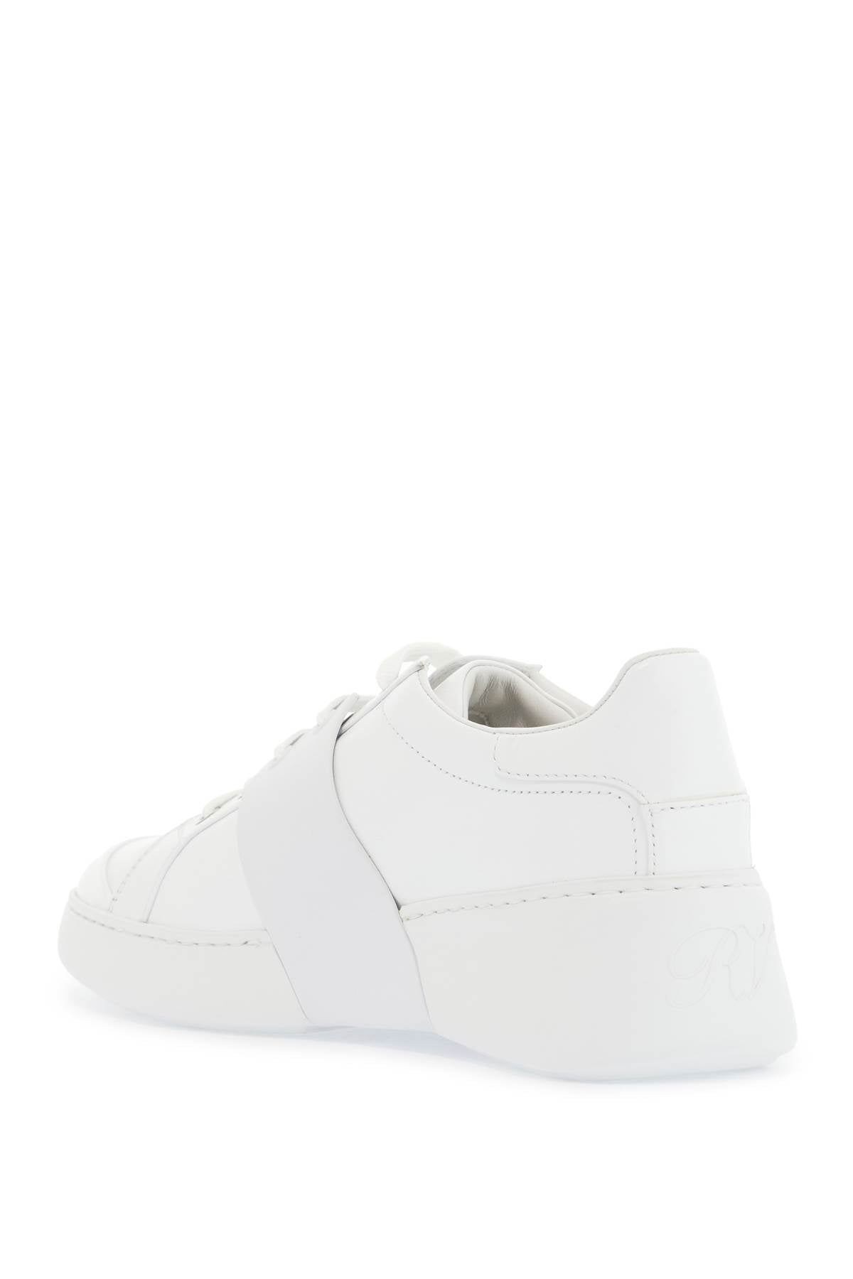 white leather sneakers viv skate with rhinestones