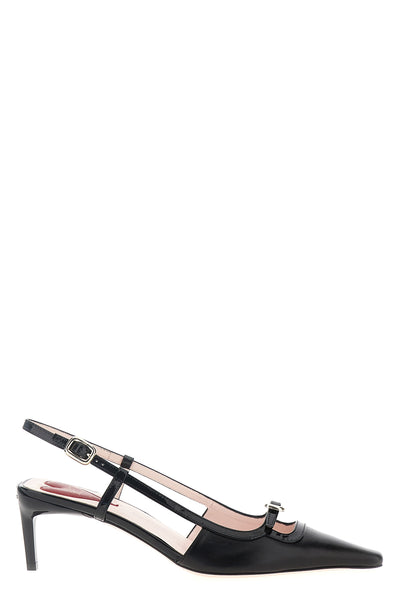 viv canard leather slingbacks