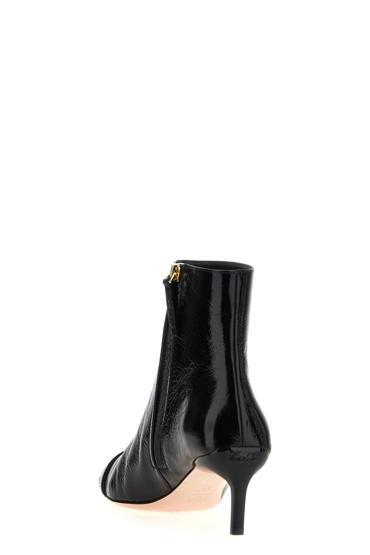 choc bootie patent leather ankle boots