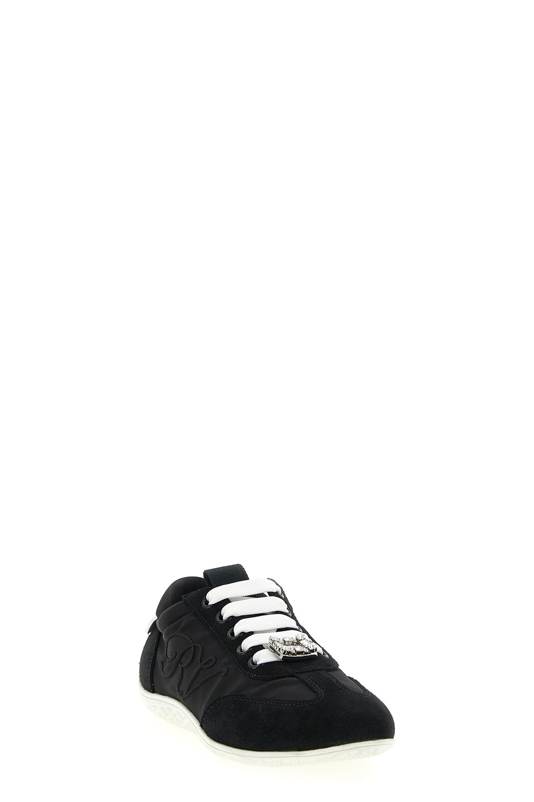 ROGER VIVIER 35.5 viv low suede and satin sneakers