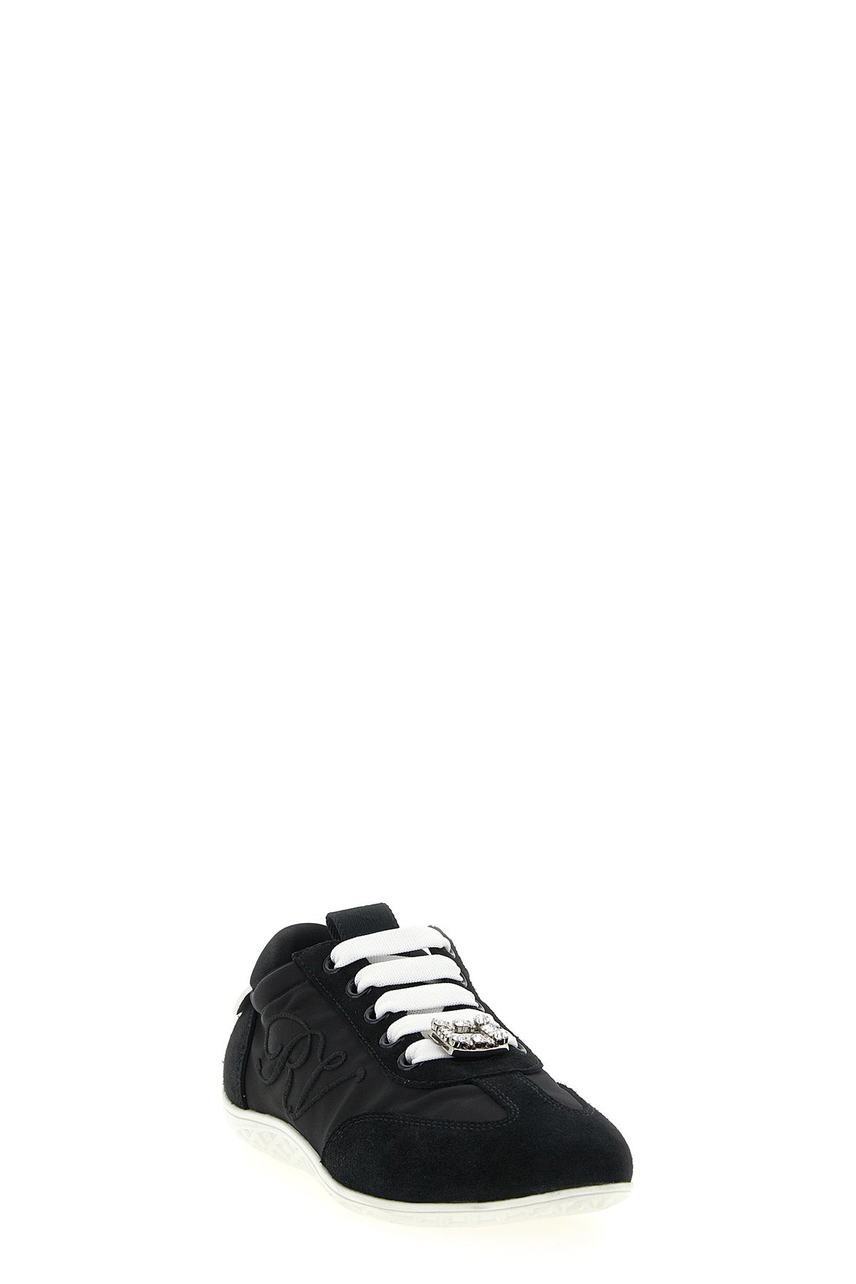 viv low suede and satin sneakers