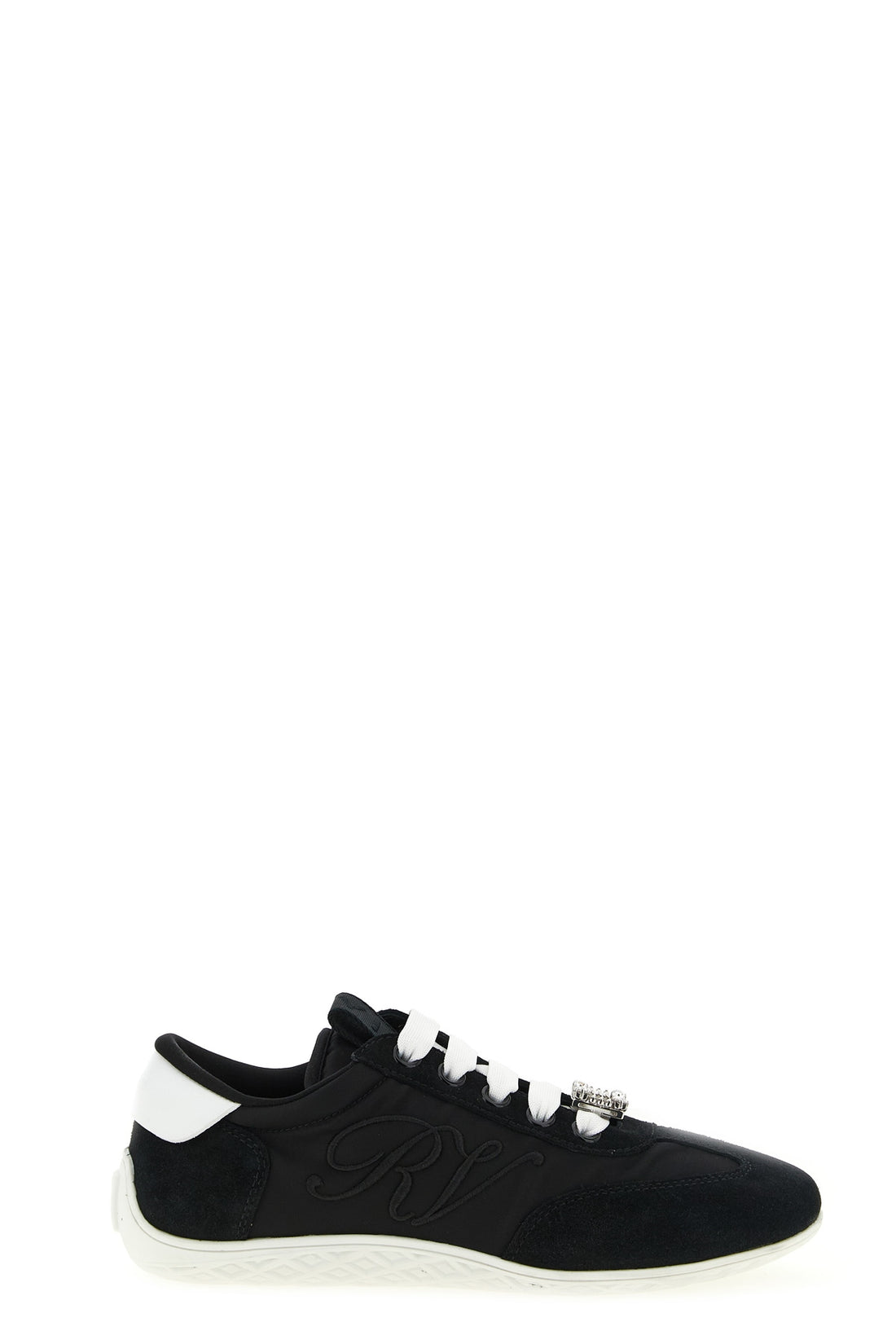 ROGER VIVIER 35.5 viv low suede and satin sneakers