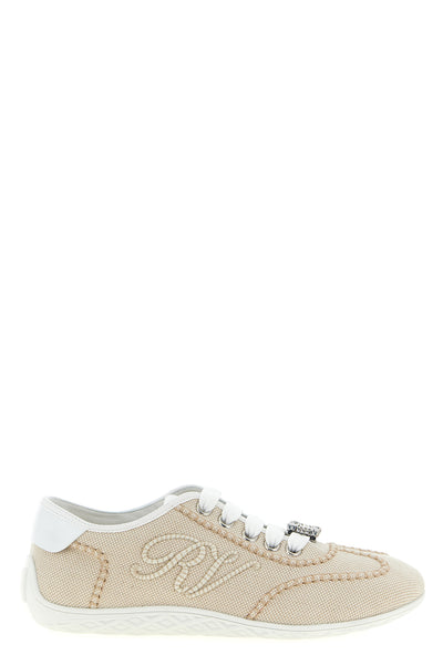 viv low sneakers in canvas and smooth leather