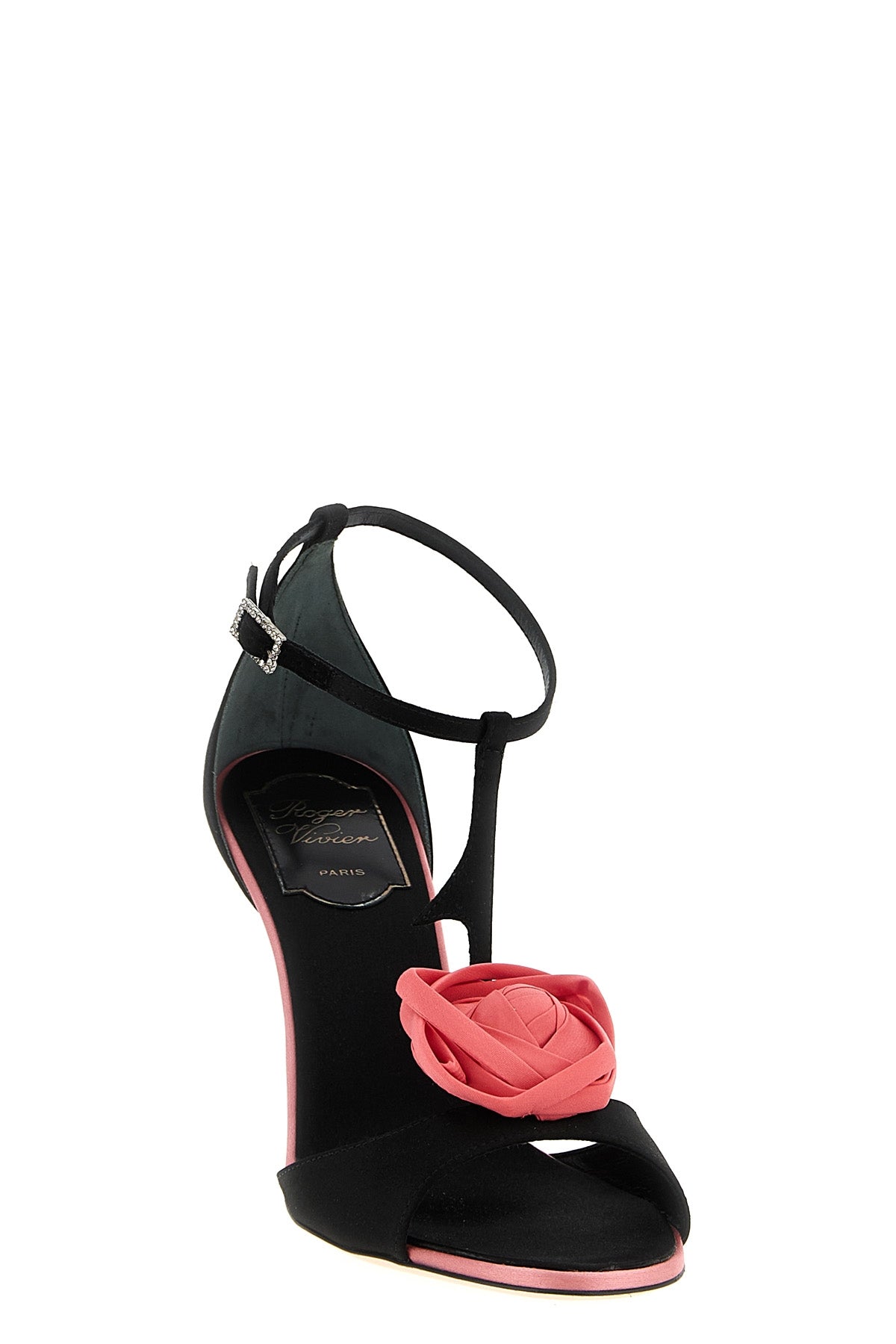 rose vivier sandals in satin and silk blend