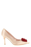 rose vivier satin pointed pumps