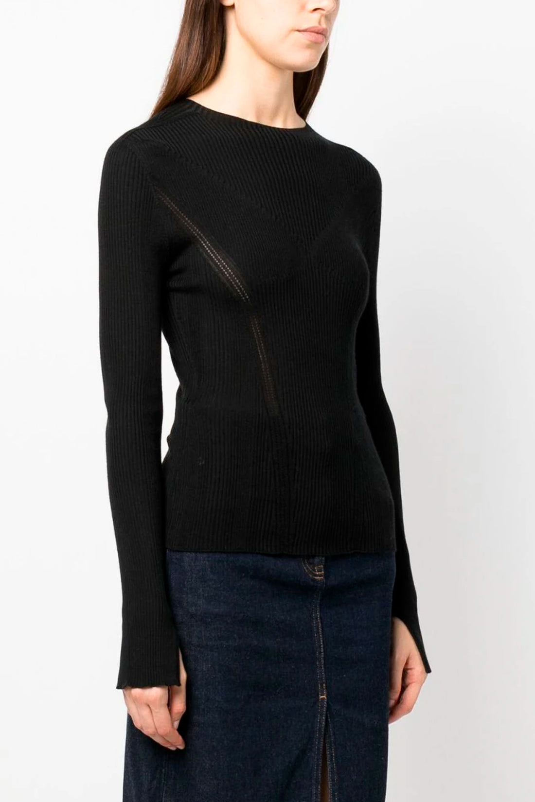 LANVIN S ribbed crewneck sweater in cashmere blend