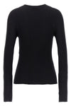 ribbed crewneck sweater in cashmere blend