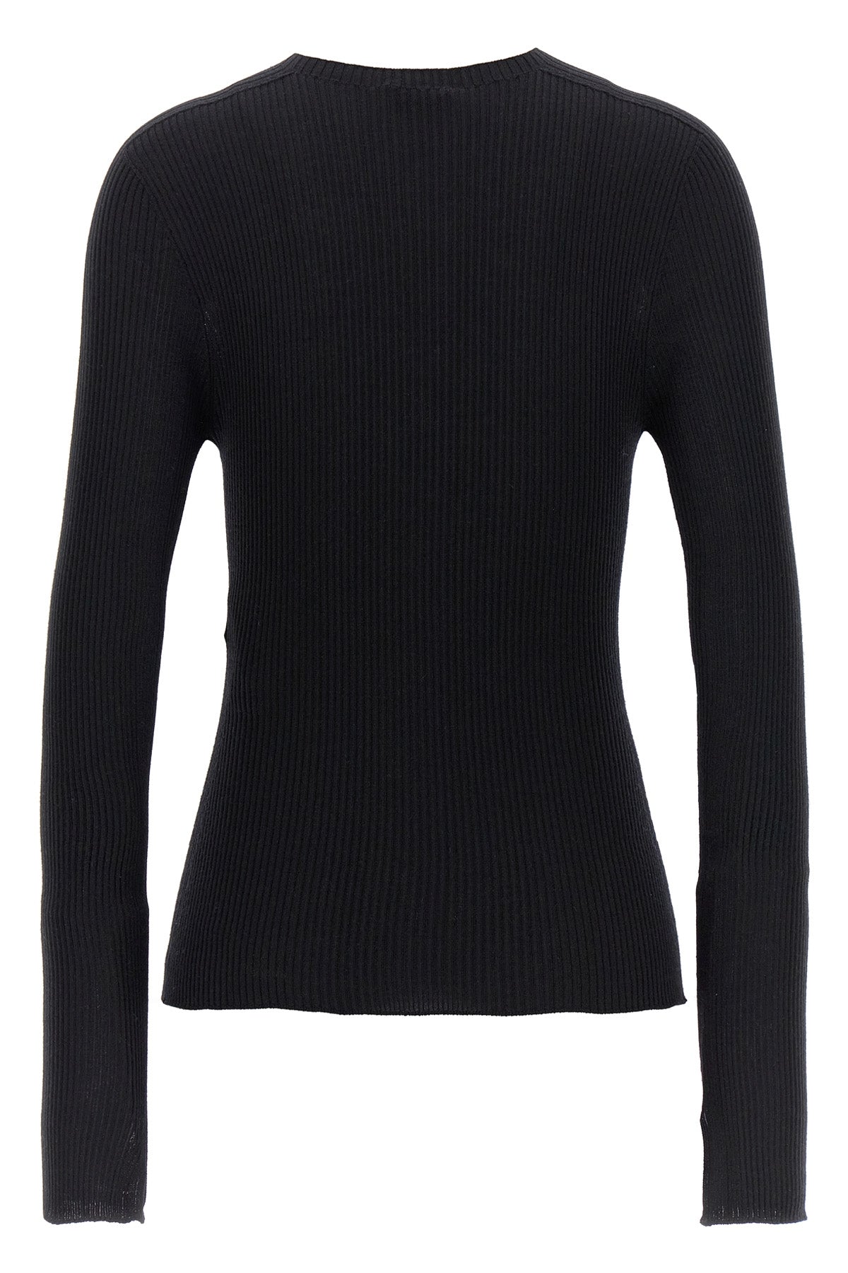 ribbed crewneck sweater in cashmere blend