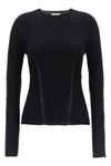 ribbed crewneck sweater in cashmere blend