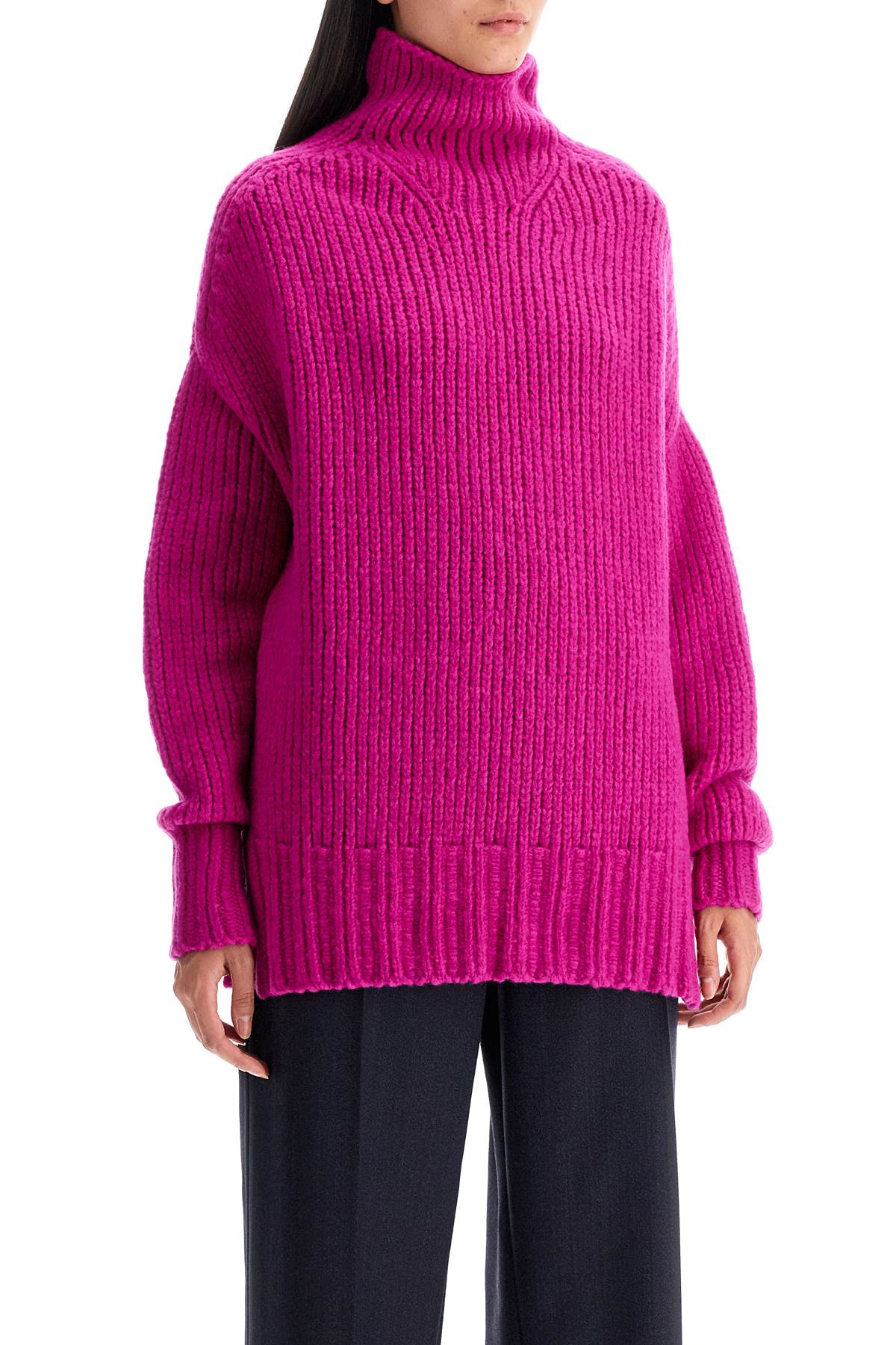 high-neck wool sweater