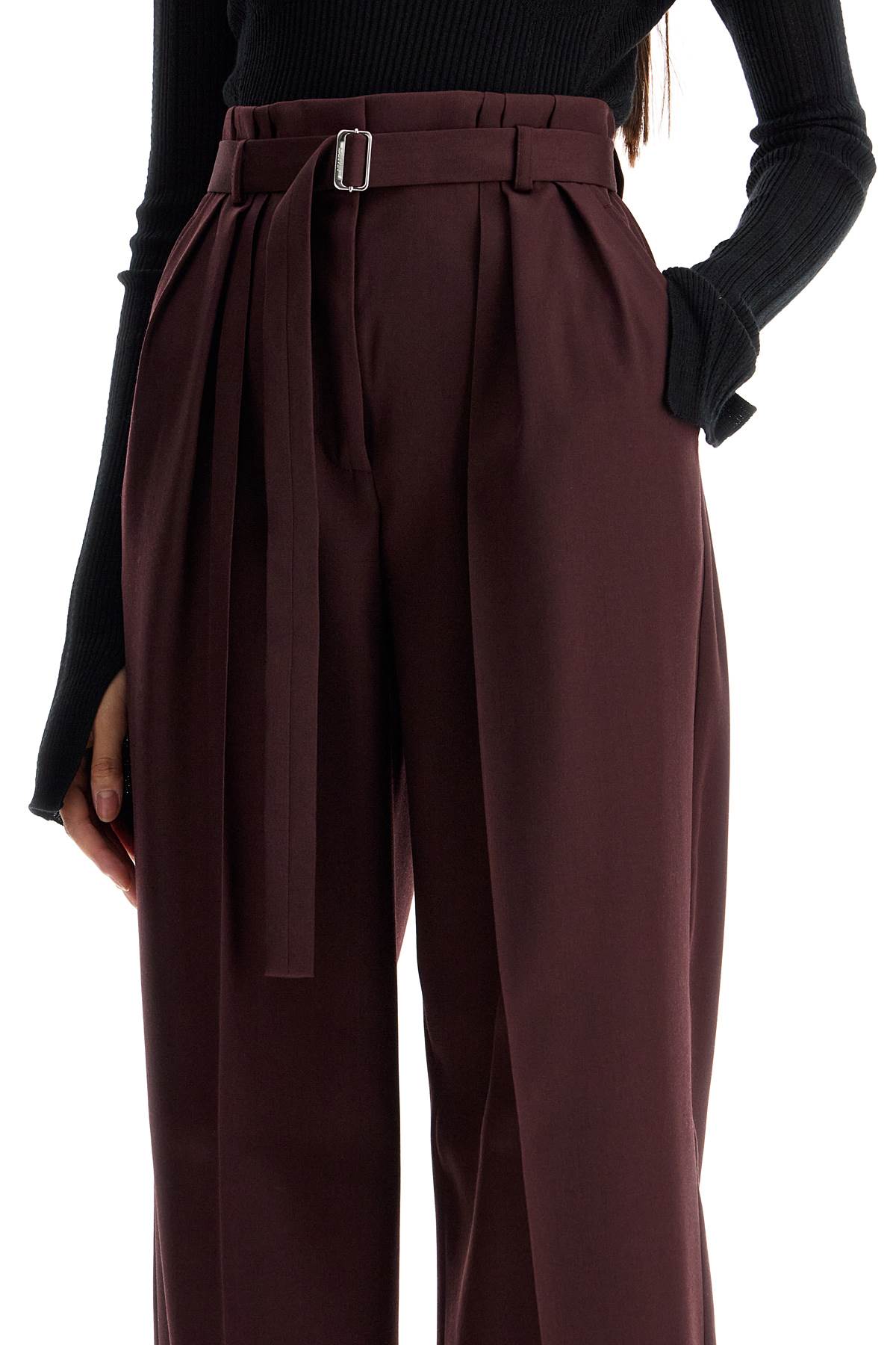 wide-leg pants with belt