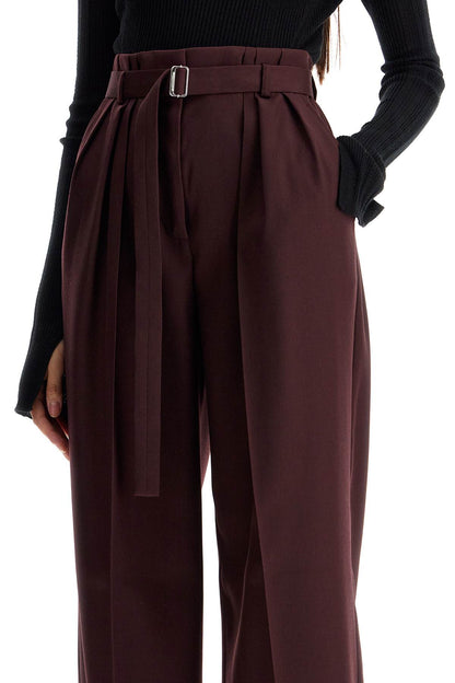 wide-leg pants with belt