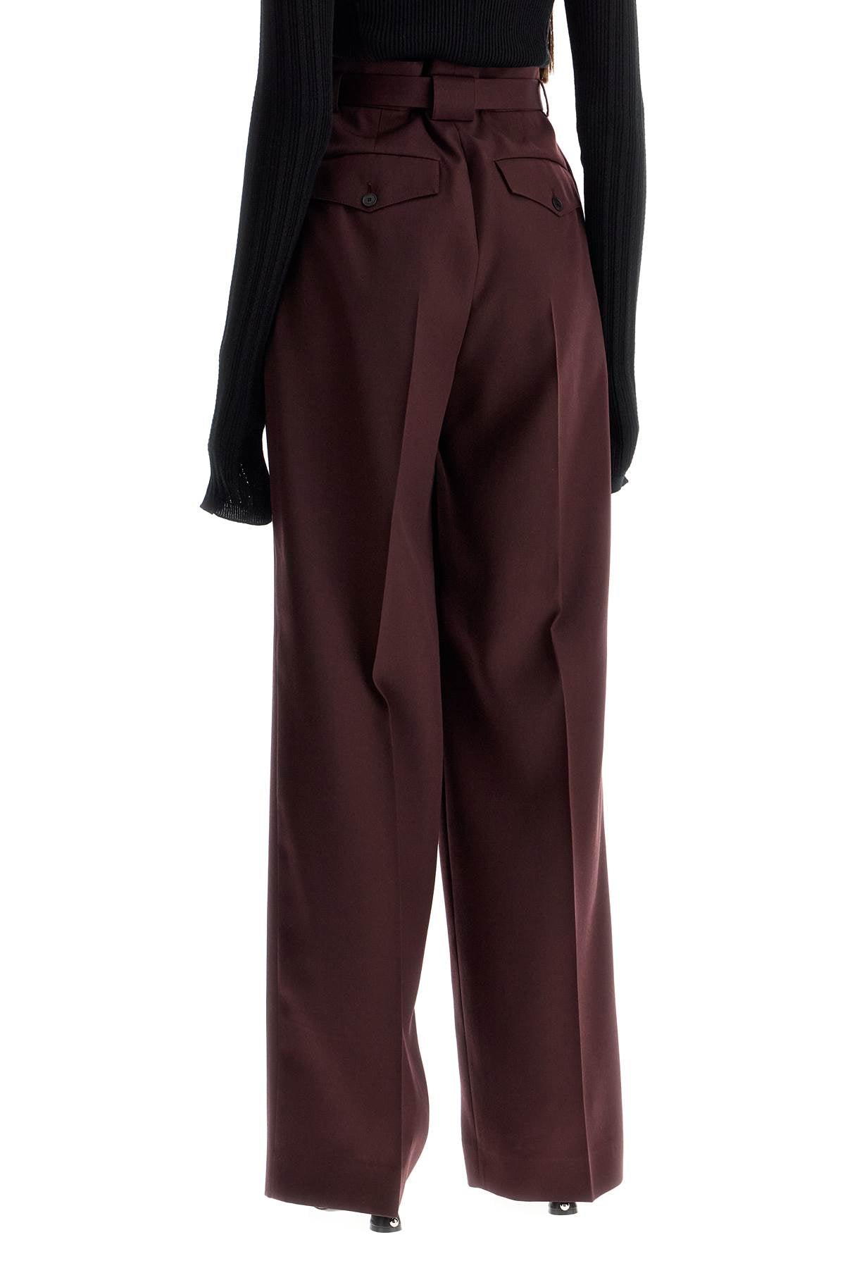 wide-leg pants with belt