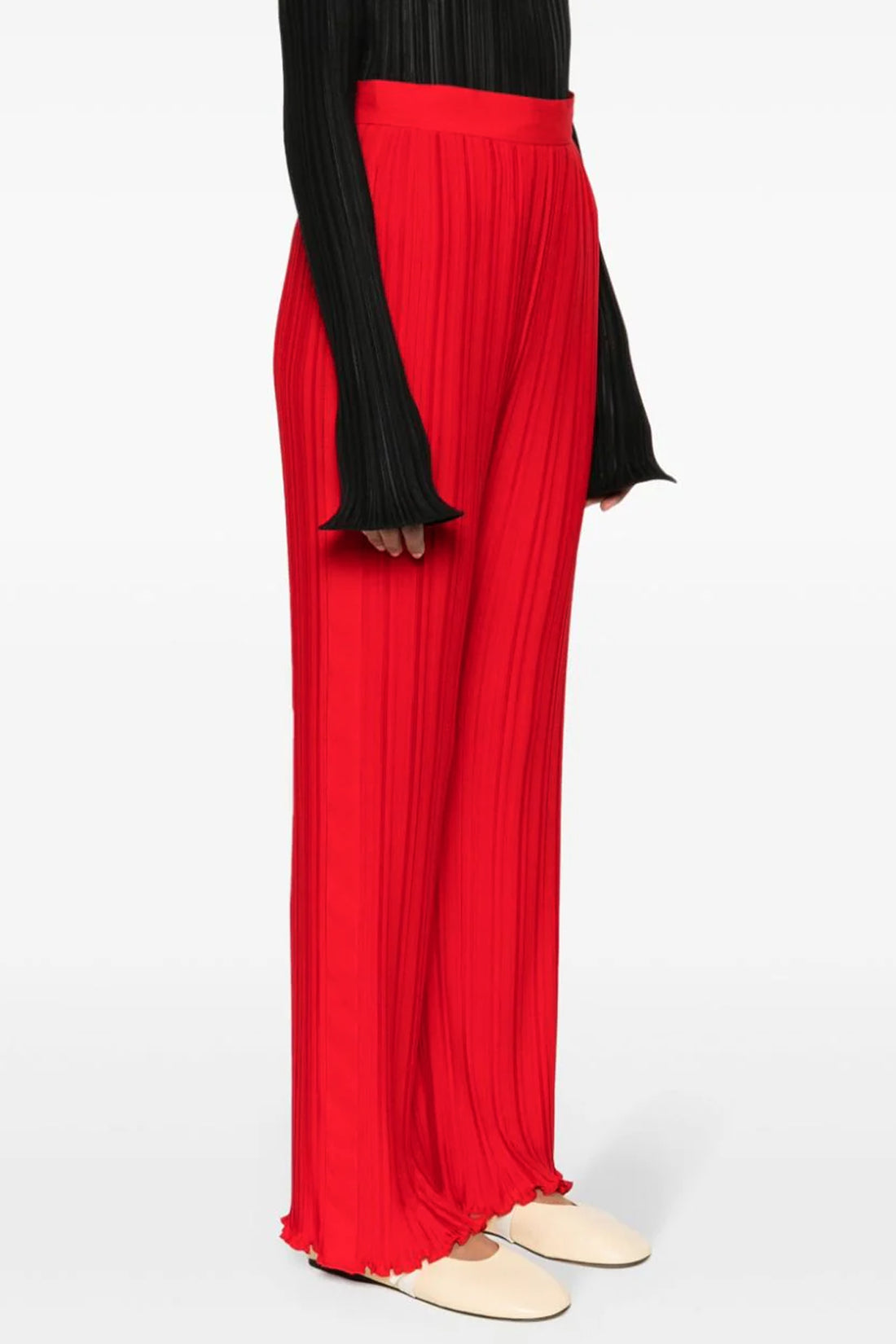 LANVIN 38 pleated fabric trousers
