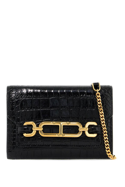 &quot;embossed crocodile leather mini clutch