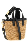 micro hybrid march handbag in woven raffia