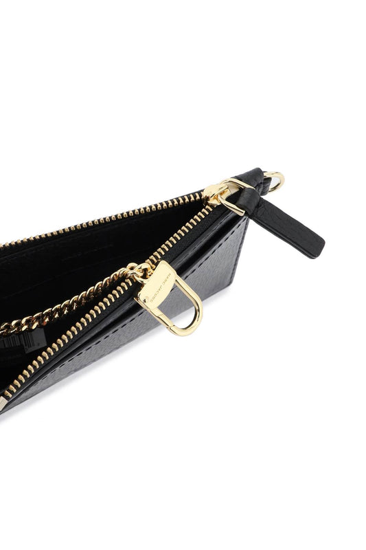 the leather top zip wristlet