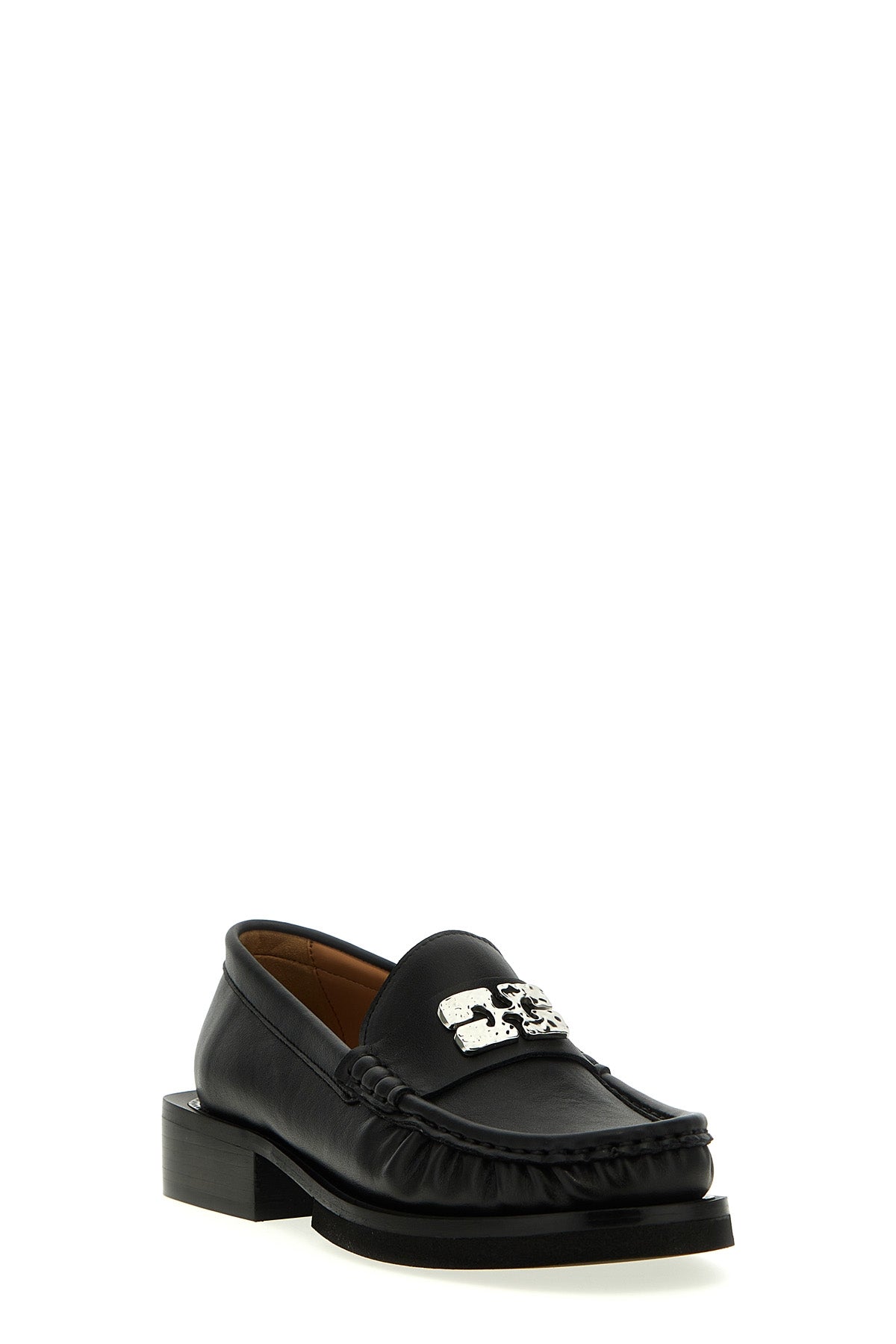 butterfly leather loafers