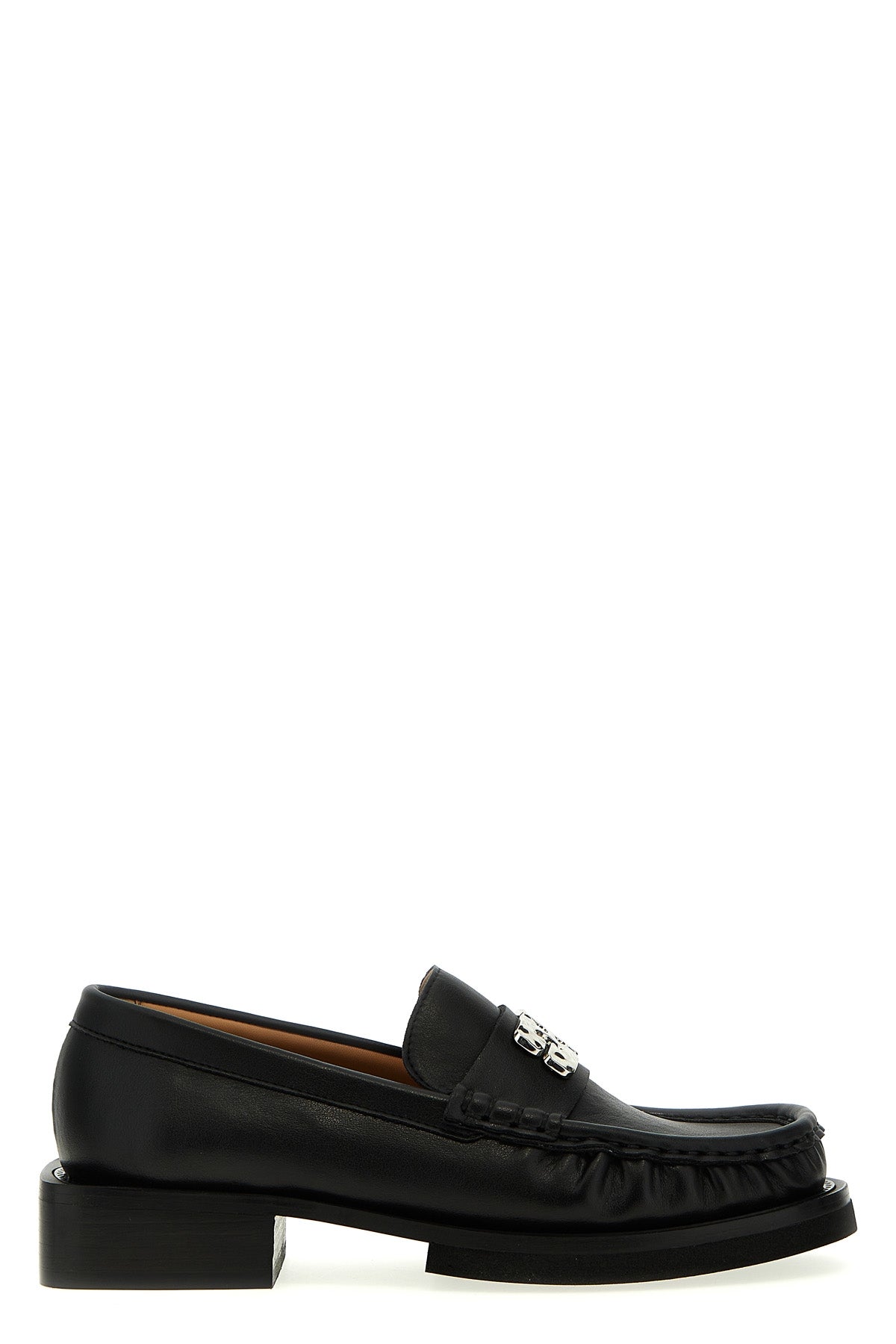 butterfly leather loafers