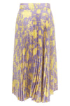 pleated midi skirt in fluid floral print fabric