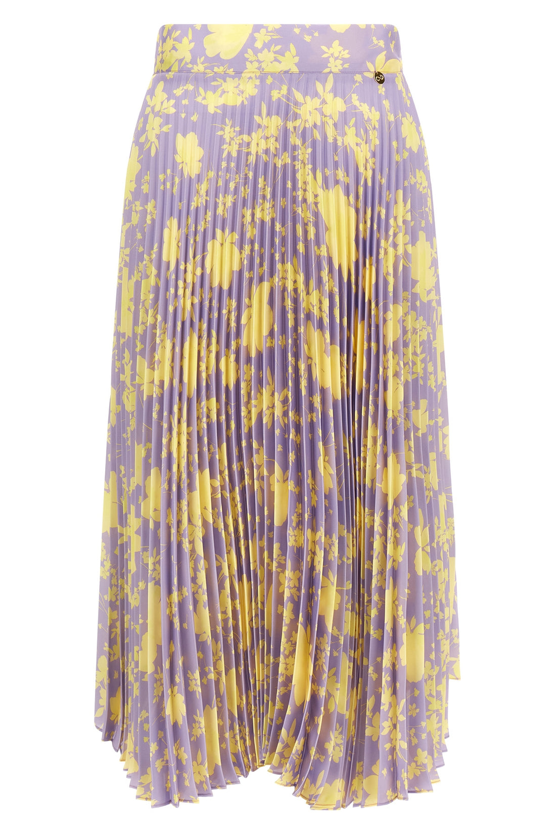 CATALINA 40 pleated midi skirt in fluid floral print fabric