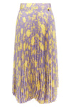 pleated midi skirt in fluid floral print fabric