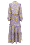 long dress in floral patterned chiffon
