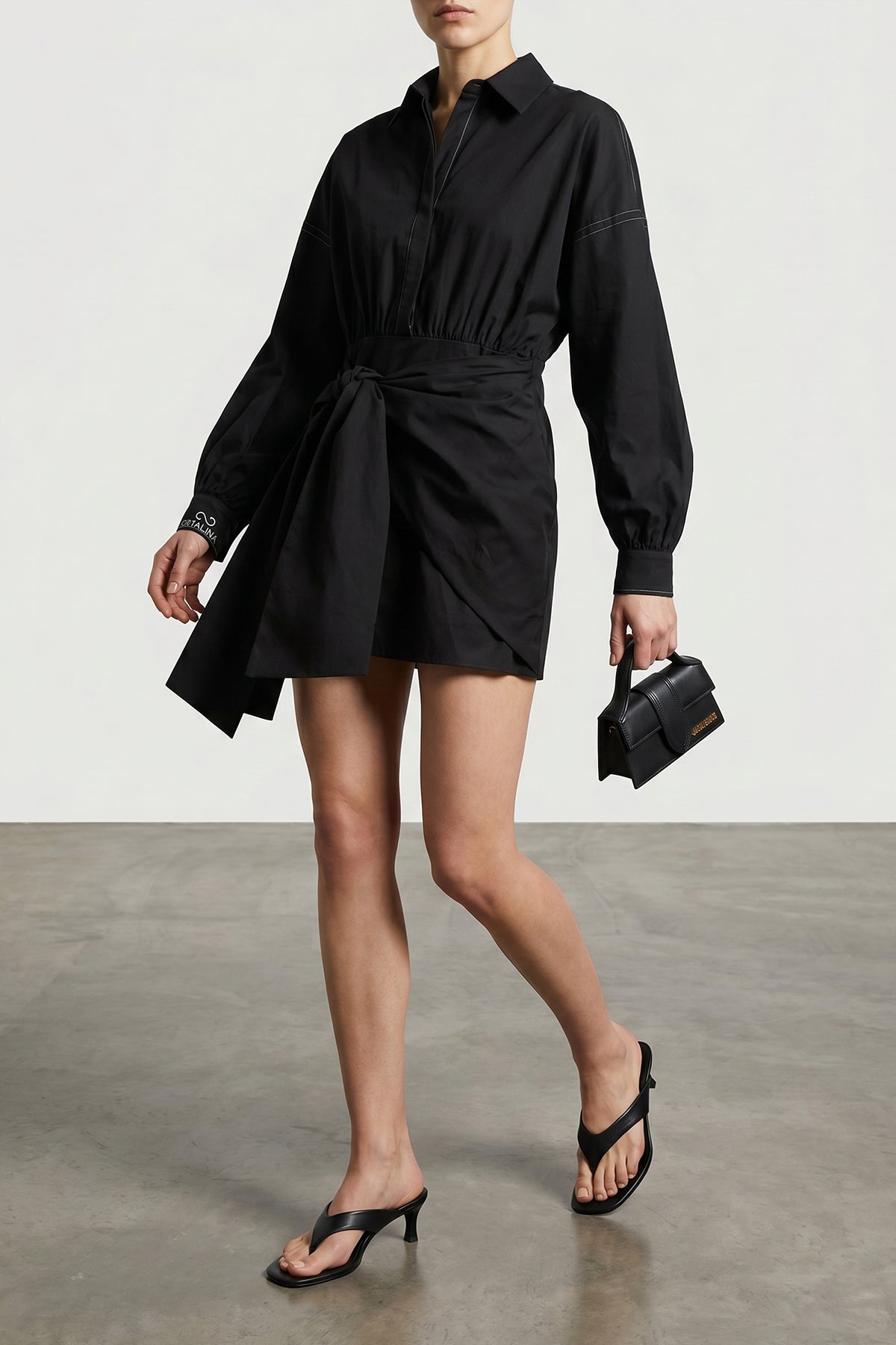 stretch cotton mini dress