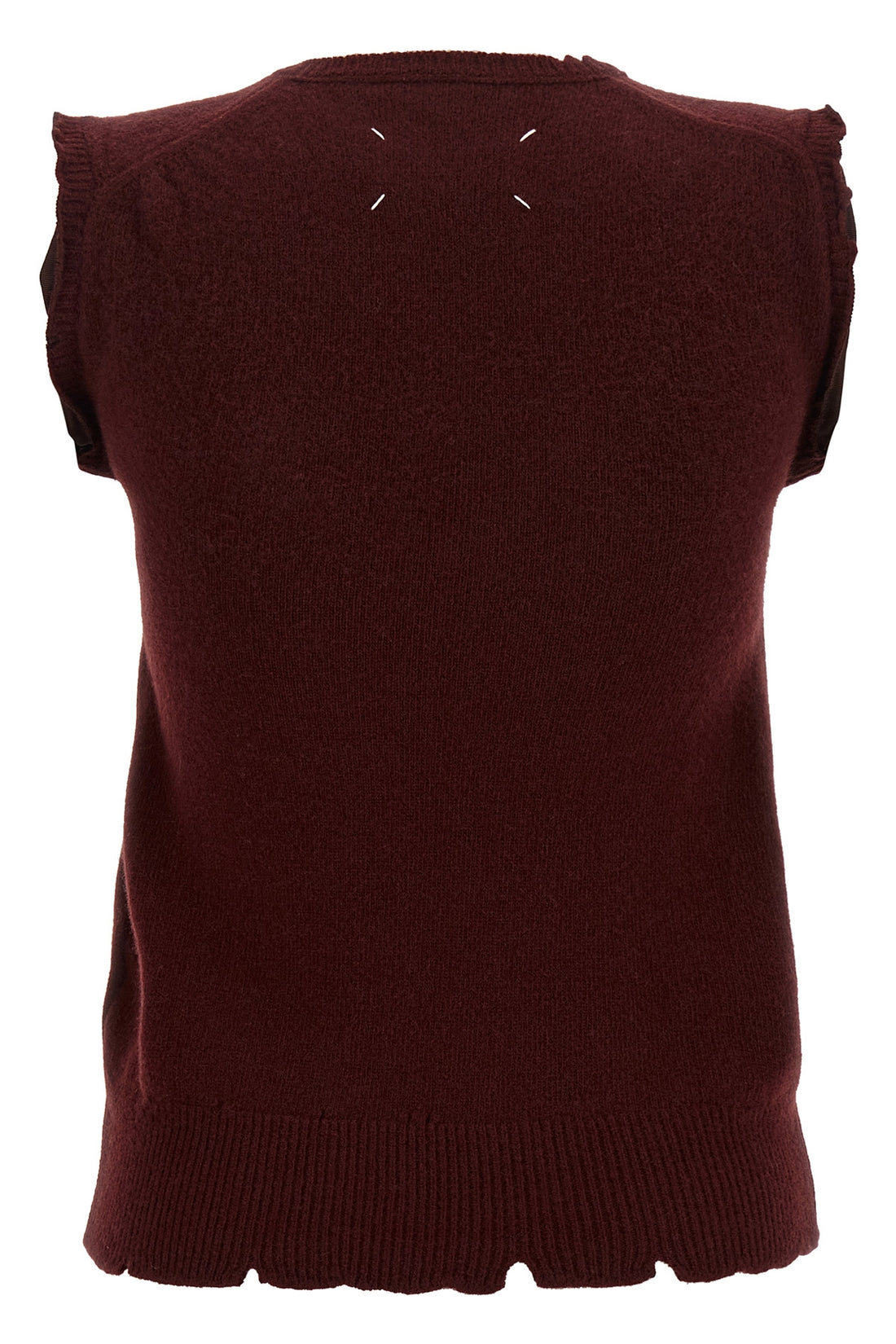 MAISON MARGIELA L the maison margiela vest redefines the codes of knitwear through a lived and dec