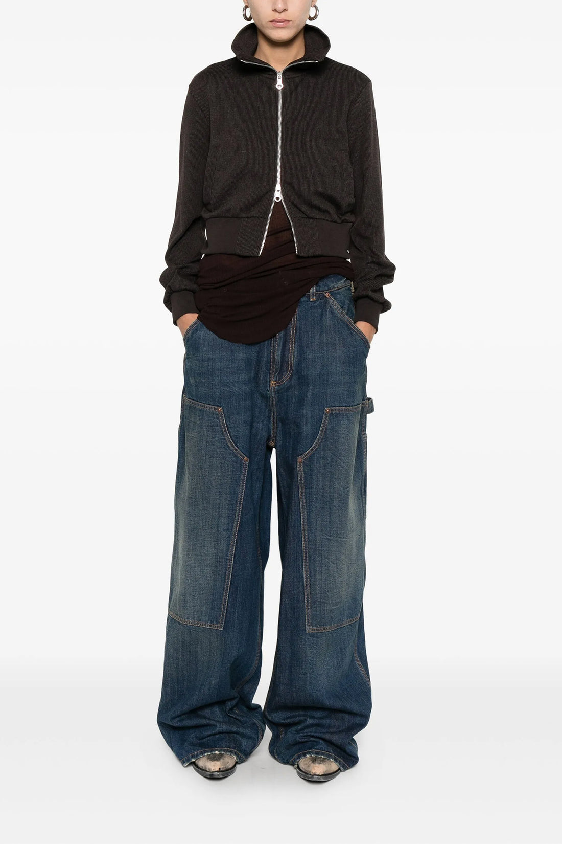 MAISON MARGIELA 36 workwear jeans in used-effect cotton denim