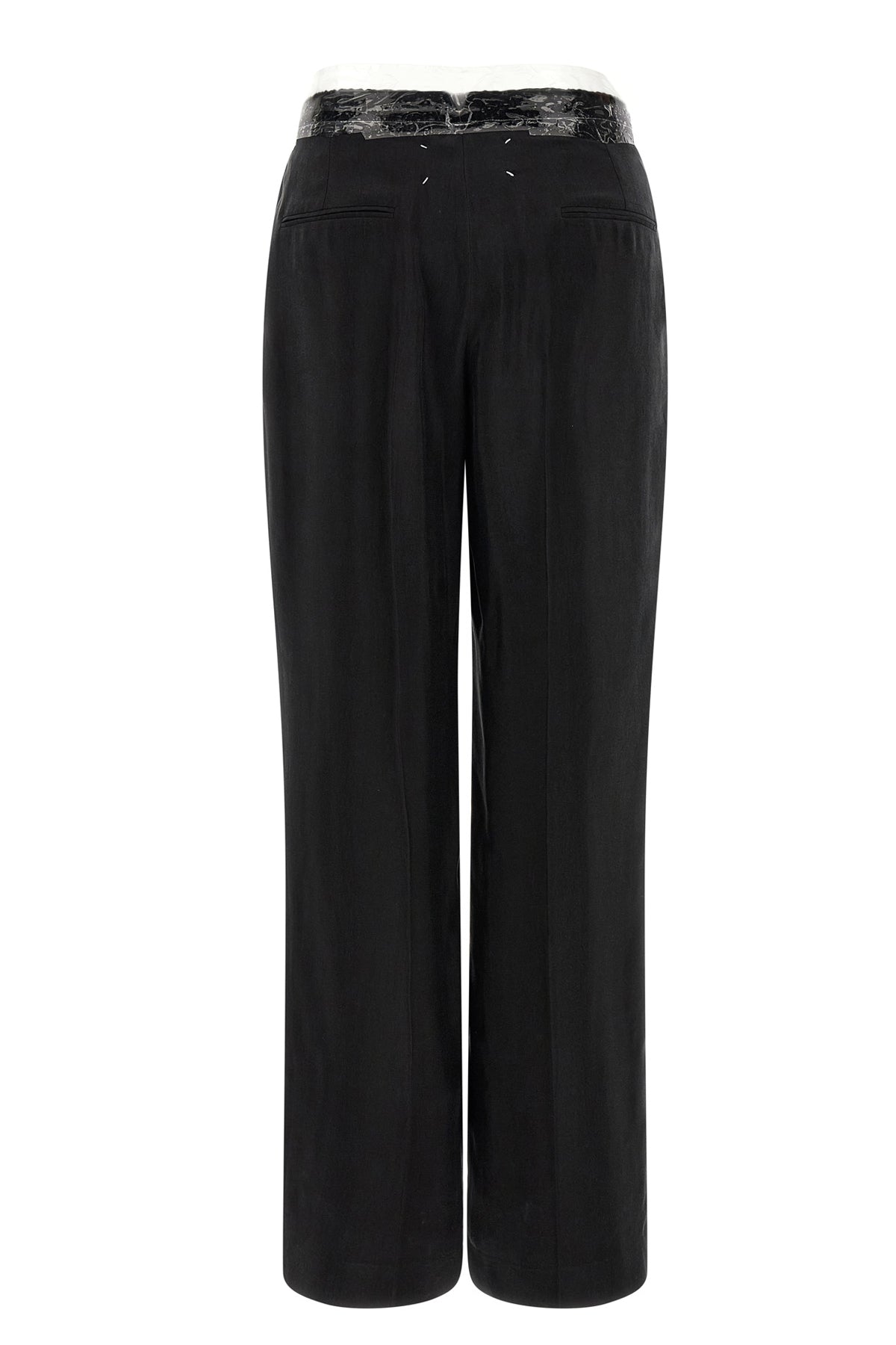 taped fluid cupro pants