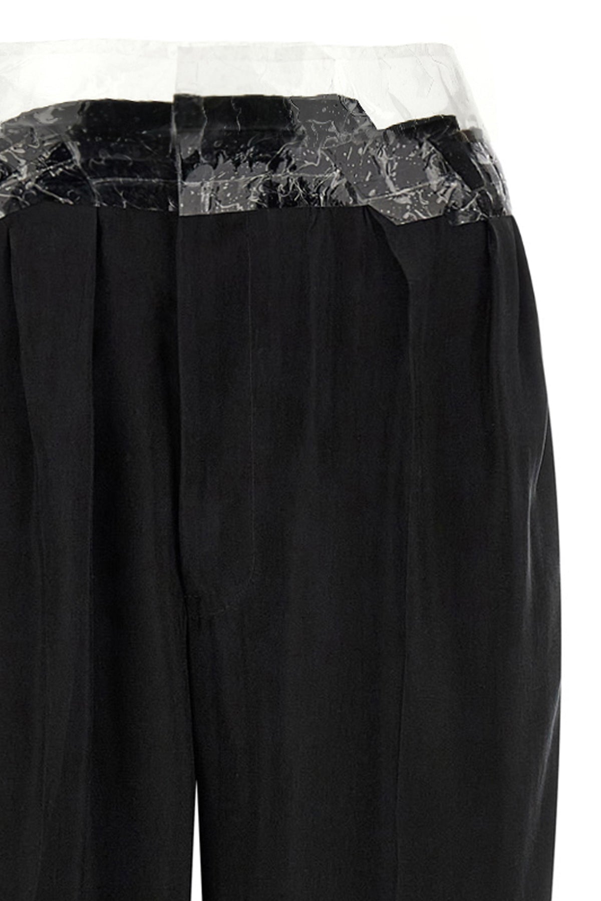 taped fluid cupro pants