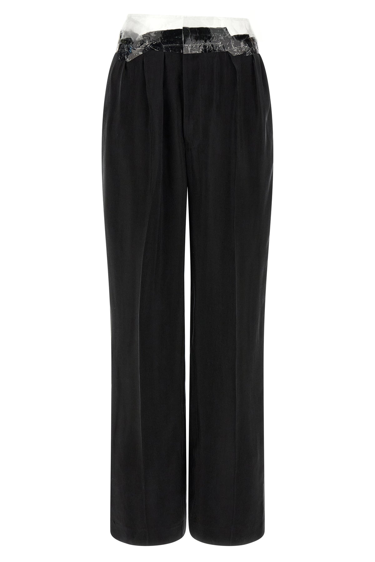 taped fluid cupro pants