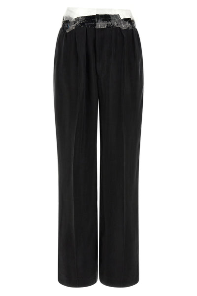 taped fluid cupro pants