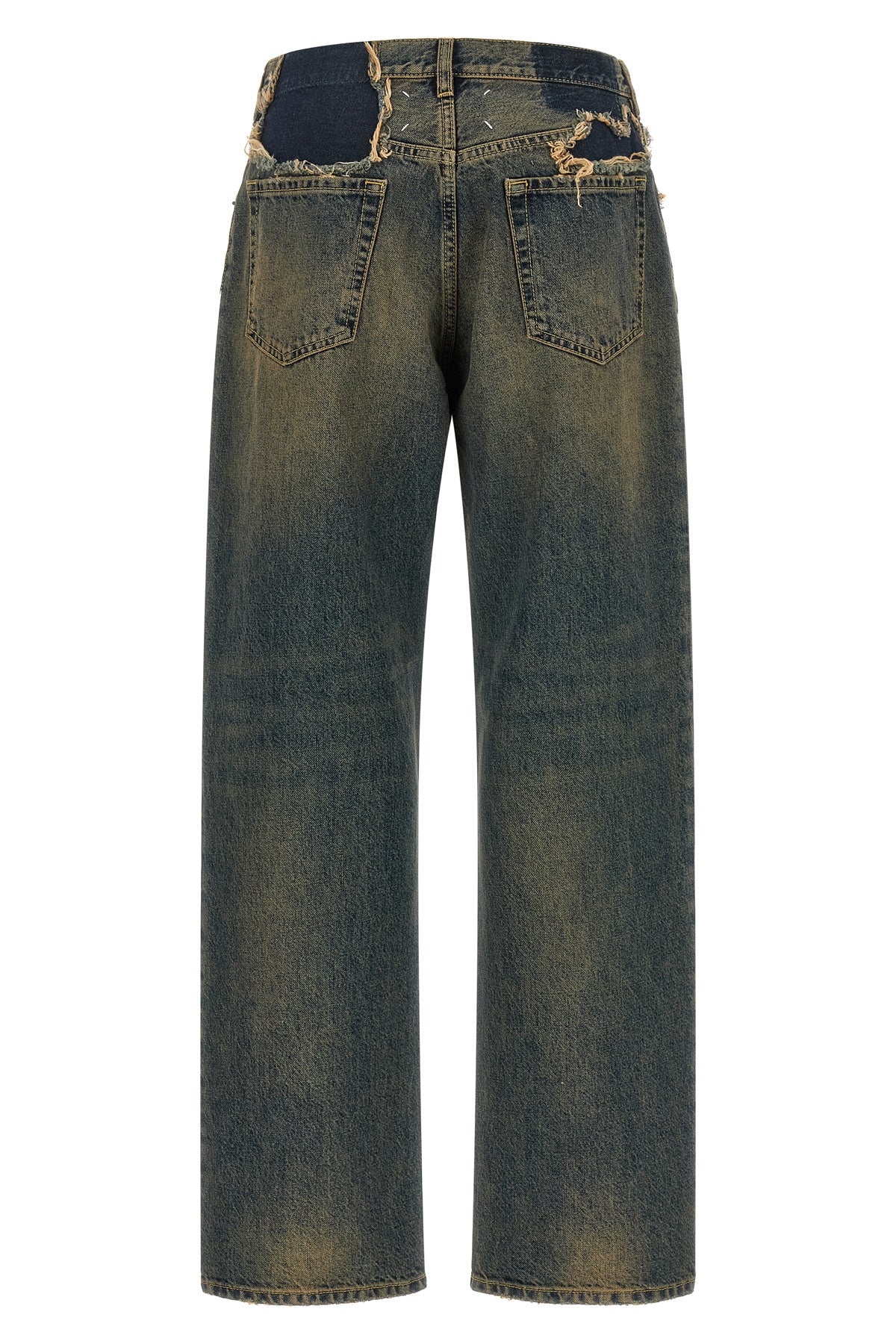 maison margiela jeans redefine denim codes through a deconstructed aesthetic