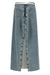 long skirt in stone-washed cotton denim