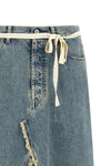 long skirt in stone-washed cotton denim