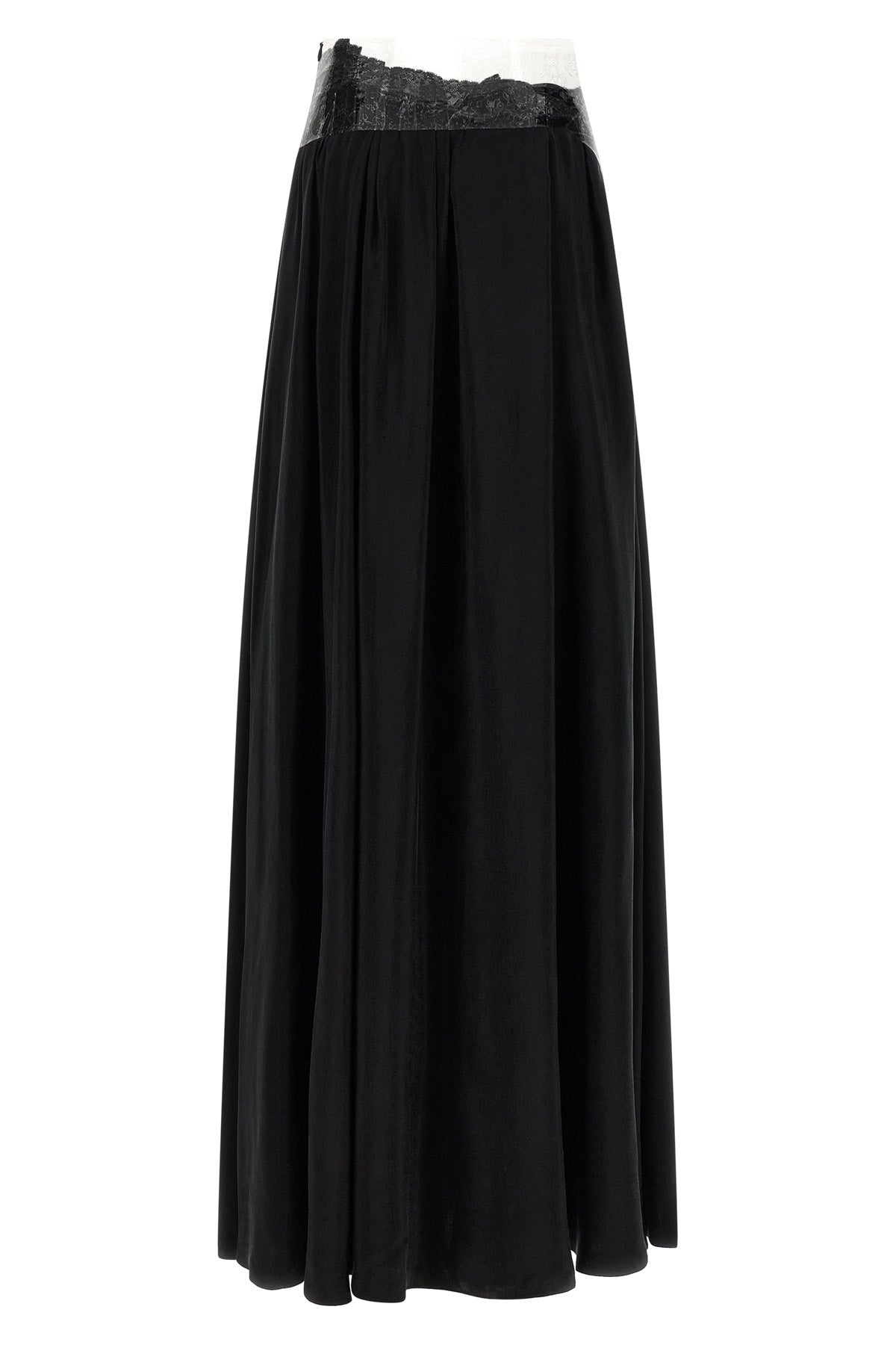 long taped flowing cupro skirt