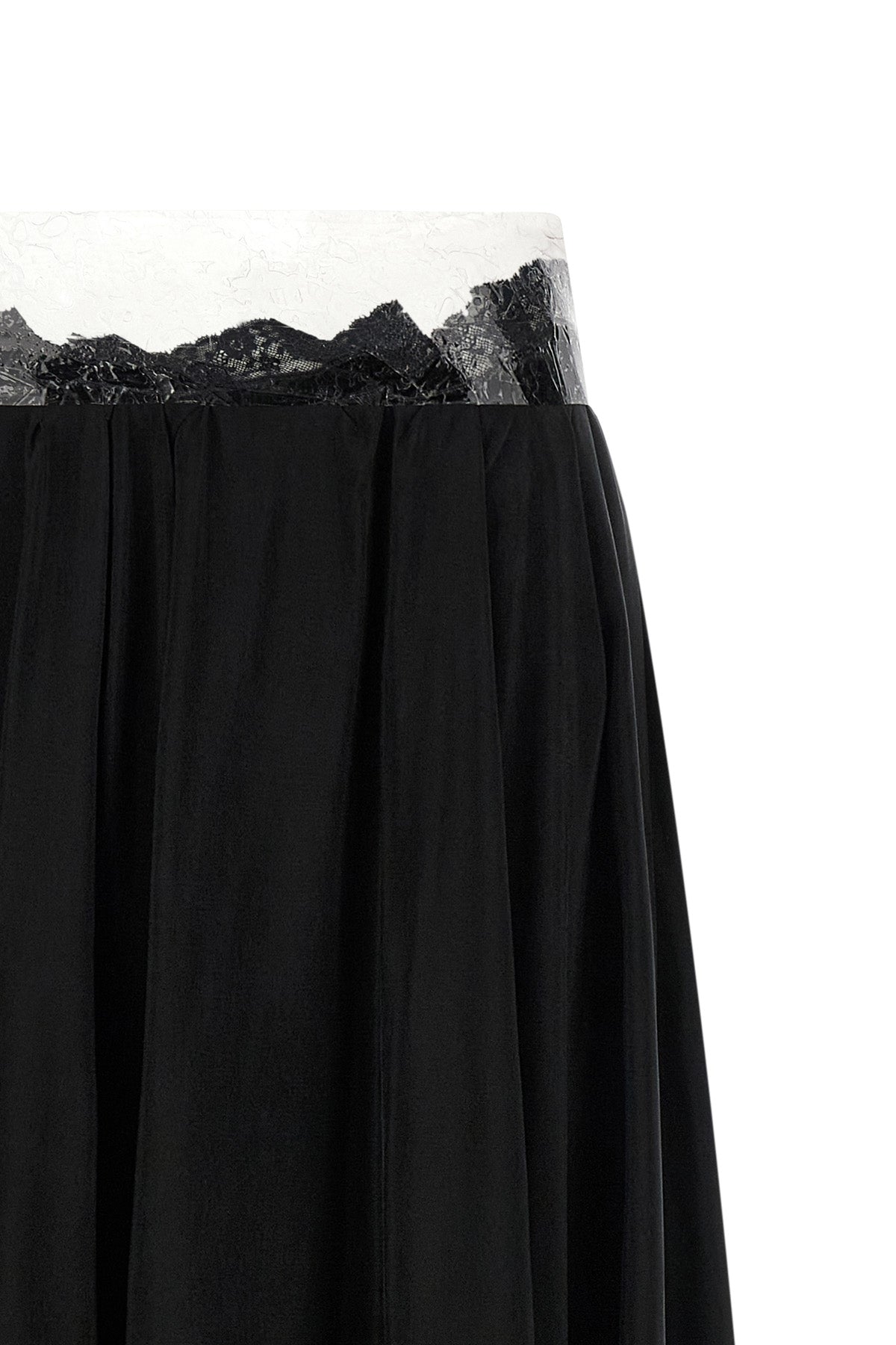 long taped flowing cupro skirt
