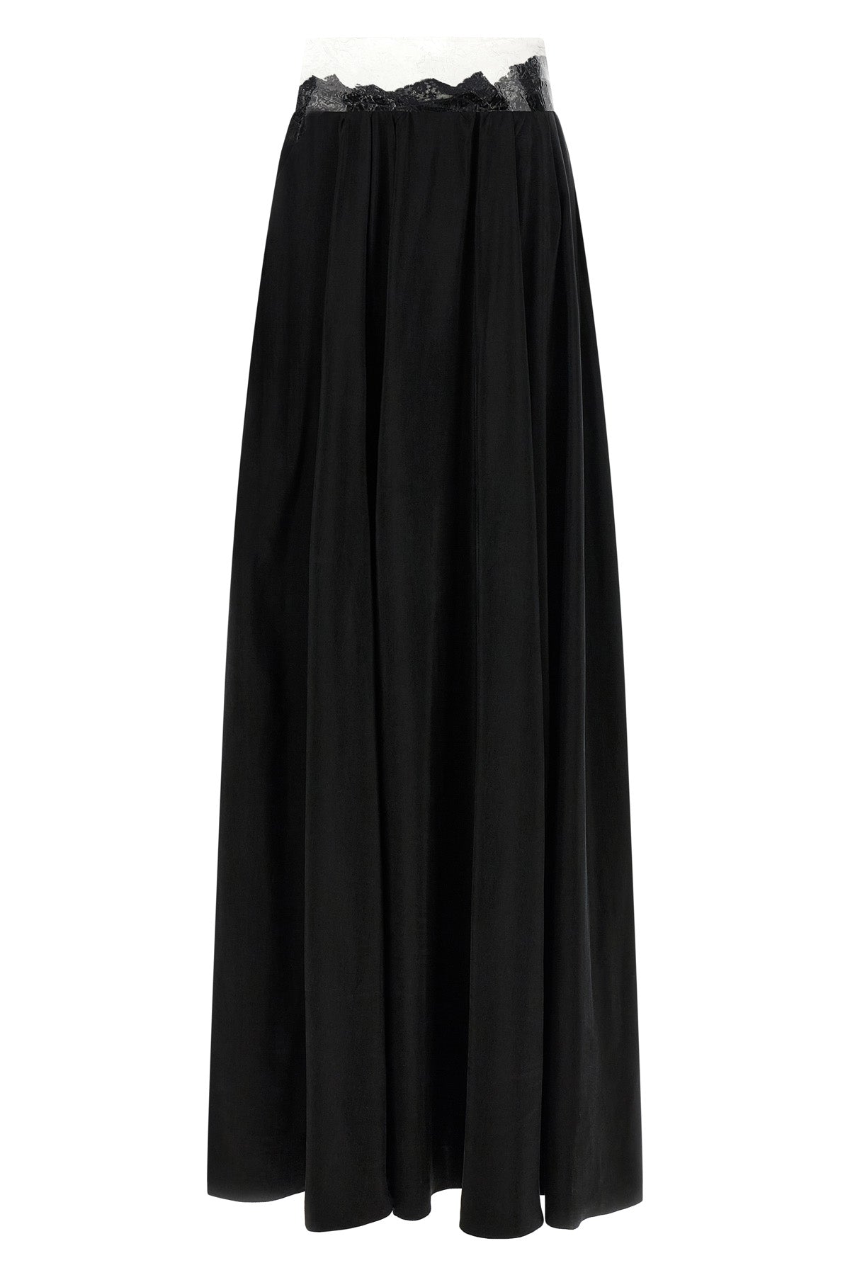 long taped flowing cupro skirt