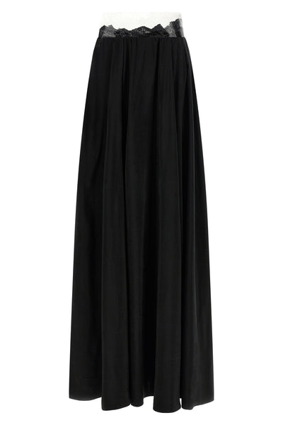 long taped flowing cupro skirt