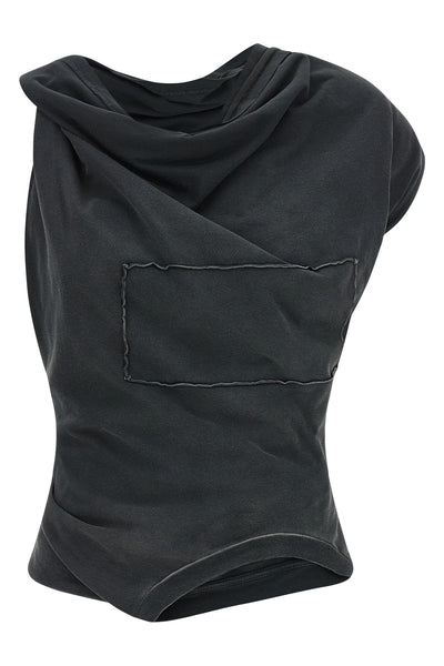 maison margiela top redefines knitwear codes through an upside down trompe loei